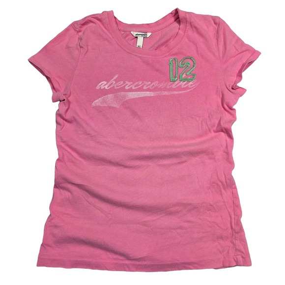Vtg Abercrombie & Fitch Y2k Shirt Womens XL Pink Preppy Baby Tee 2000s Bratz - Picture 1 of 6